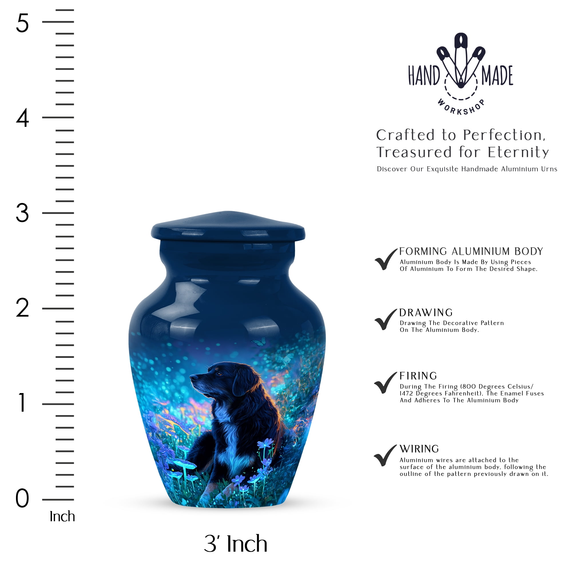Dog Small Funeral Urns For Human Ashes Keepsake Mom, Blue Mini Urns For Ashes For Women, Little Cremation Urn For Male, Purple Urn For Adults, 3inch