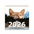 thumbnail image 2 of 2026 Cat Wall Calendar with Spiral Binding Monthly Planner Organizer for Home Office Classroom Unique Cat Artwork Large Grid Premium Paper, 2 of 5