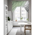 thumbnail image 4 of Modern Abstract, Swag Valance for Windows 56'' x 36'', Ombre Sage Green Geometric Line Light Filtering Kitchen Curtains Valances for Bathroom/Living Room/Bedroom/Café, Rod Pocket Curtain Panel, 4 of 6