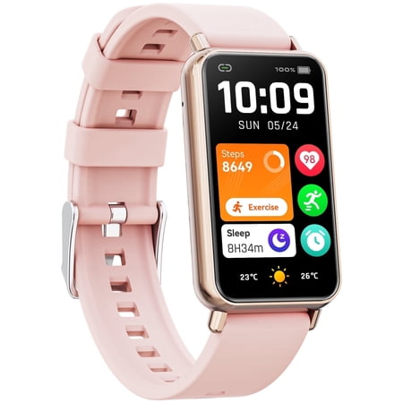 Mingdaln 1.47-inch Fitness Tracker,with120+ Sport Modes/IP68 Waterproof, Smartwatch for Women Men, fits for Android and iPhone Devices (Pink)