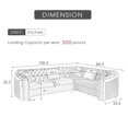thumbnail image 2 of 106" L-Shaped Chesterfield Sectional Sofa, Upholstered Velvet Cloud Couch with Button Tufted and Gold Accents, Luxury 5-Seater Corner Couch, Pink, 2 of 9