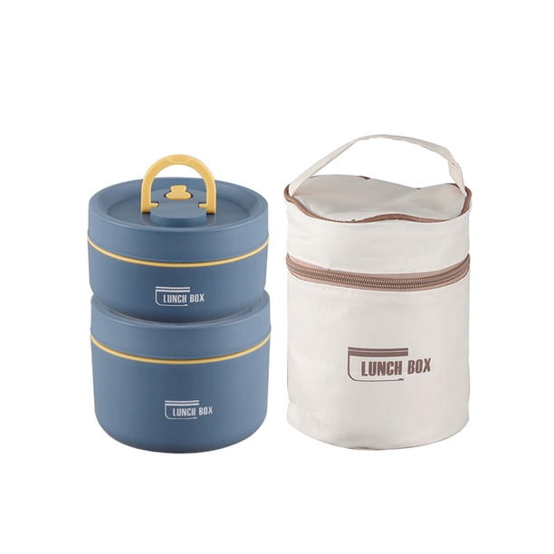 Juego de loncheras, contenedor de comida para niños, lonchera Bento de acero inoxidable 2 piezas