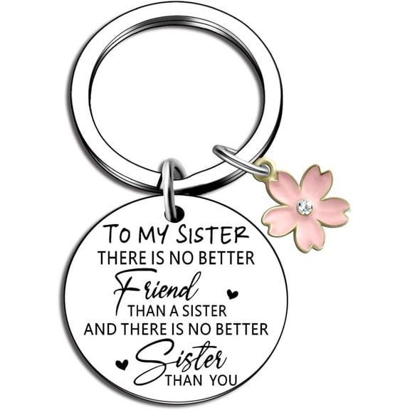 Best Sister Ever Heart Keychain - Unbiological Sisters Gift for Women, Birthday, Graduation - Friends, Bestie, Her,Cute Key Chain Soulmate