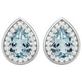 thumbnail image 2 of 7x5mm Pear Shape Blue Topaz 925 Silver Solitaire Classic Valentines Day Gifts Women Stud Earring, 2 of 7