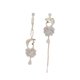 thumbnail image 2 of Pendientes largos de cristal estilo europeo y americano con cadena de estilo gélido y elegante, estilo aguja dorada, para mujer., 2 of 7