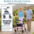 thumbnail image 3 of Vive Mobility Core Rollator Walker – Lightweight Folding 4-Wheel Walker with Seat, Adjustable Handles & Storage Bag, Black, 3 of 9