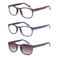 thumbnail image 2 of Gafas de Lectura HAPJOYS Patrón de Vetado de Madera +1.75 Paquete de 3, 2 of 7