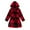 Red, variant on Lkhaha Girls Fashion Jackets Elegant Plaid Print Color Block Button Down Mid-Long Hooded Wool Coat Classic Winter Trendy Outwear