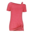 thumbnail image 6 of Women's Casual Kink Short Sleeve T-shirt Short Sleeve Slant Shoulder Top/shirt, 6 of 8