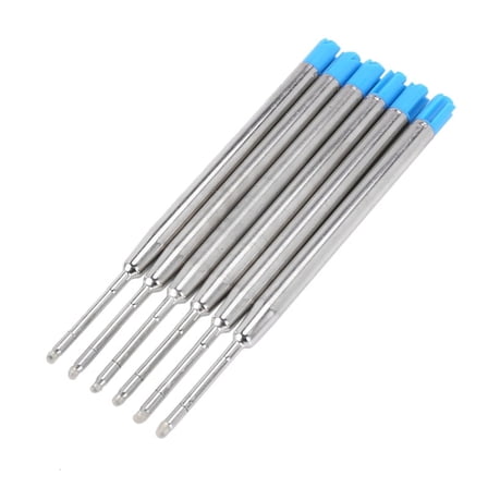 6 ballpoint pen refills 10 cm blue large refill