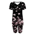 thumbnail image 4 of GERsome Womens 2 Piece Outfits Short Sleeve V Neck Tops Set Matching Biker Shorts Loungewear Tracksuit Lounge Sets S-3XL, 4 of 4