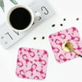 thumbnail image 5 of Balery 4 Pcs Breast Cancer Ribbons Awarenessleather Coasters Set, Drink Table Cup Coasters For Living Room Kitchen Coffee Decor, 5 of 9