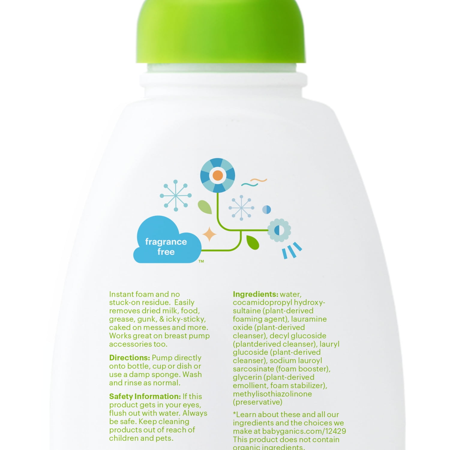 (2 pack) Babyganics Foaming Dish Soap, Pump Bottle, Fragrance Free, 16 fl oz
