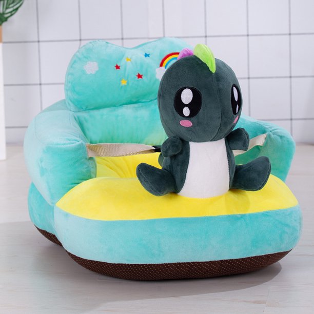 Asiento de sofá pequeño para niños, asiento de aprendizaje de dibujos animados para bebés, juguete de peluche, asiento de seguridad para bebés, regalo de cumpleaños