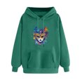 thumbnail image 3 of VBTAPA Mardi Gras Hoodies for Women Carnival Mask Graphic Print Hooded Sweatshirt Drawstring Pullover Hoodie with Kangaroo Pocket Army Green M, 3 of 6