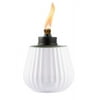 TIKI Brand 5.5 Inch Tall Tabletop Torch Fluted Glass White