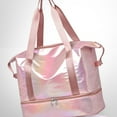 thumbnail image 4 of WIZUTIZ Ladies Fashion Dry Wet Separation Large Capacity Portable Travel Bag Satchel Luggage Bag for Women Womens Handbags Large Solid Bags Waterproof Durable Bag 1 PC Pink, 4 of 6