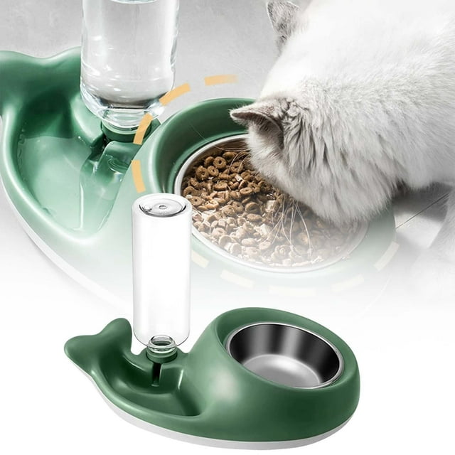asddcavvf Shaped Pet Water Dispenser Automatic Cat Drinking with Food Bowl Perfect for Hydration and