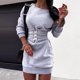 thumbnail image 2 of Gibobby Vestidos de sueter para mujer Casual Color Sólido Manga Larga Cuello Redondo Sudadera Túnica Recortada Vestido Sexy(Gris,M), 2 of 5