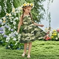 thumbnail image 2 of AHTJRT Girls Casual Dress Fashion Camo Print Spaghetti Straps Sundress Loose Sleeveless Maxi Dress for Travel Hiking Camping Green#01 9 Years, 2 of 7