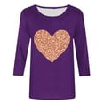 thumbnail image 4 of Valentine Day Shirts Women Women 3/4 Sleeve Blouse V Neck T Shirts for Women Tshirts Shirts for Women Loose Fit Warehouse, 4 of 4
