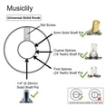 thumbnail image 3 of Guitar Knobs, 2PCS Tone 2PCS Volume Rugged Multifunctional ABS and Aluminum Alloy White Color Guitar Top Hat Knobs  for Amplifiers, 3 of 7