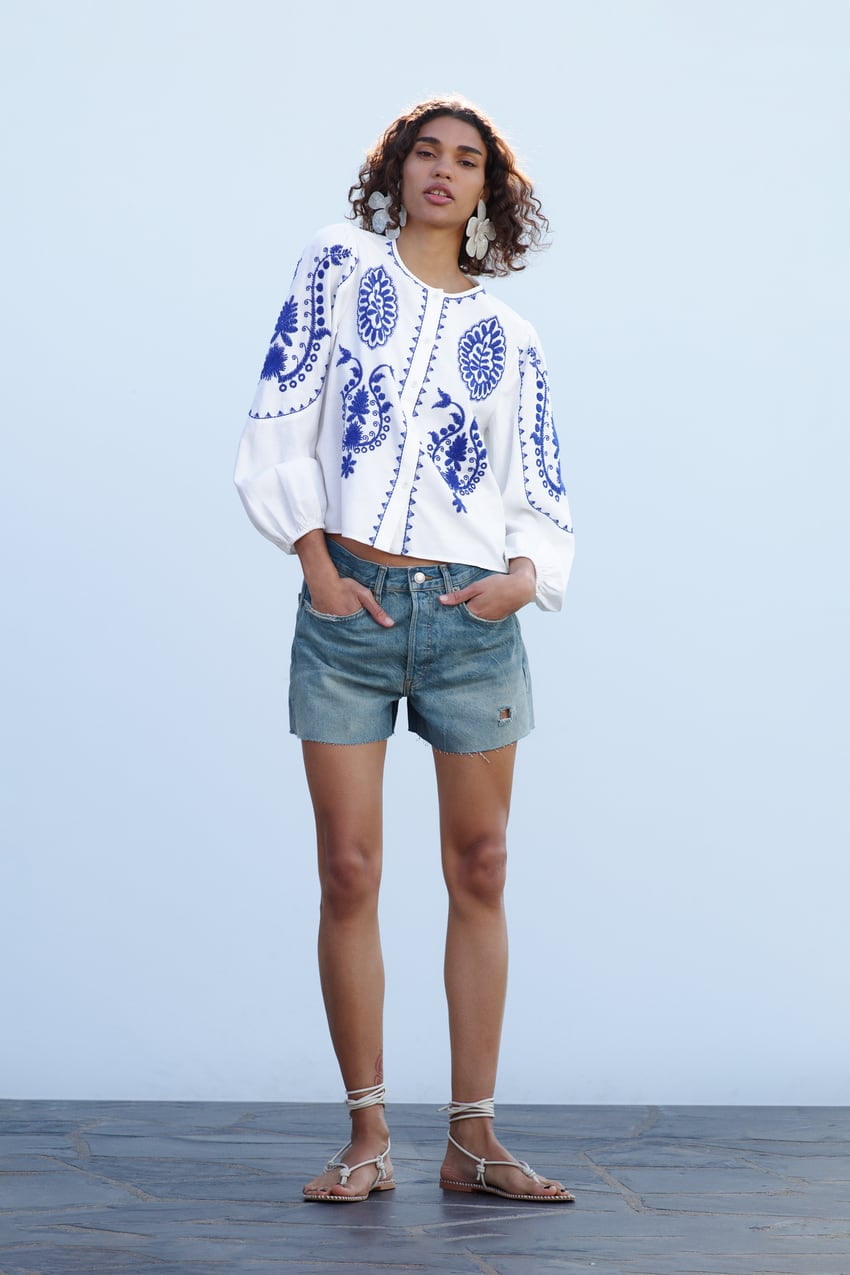 zara peplum blouse
