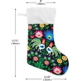 thumbnail image 2 of Coolnut 1PCS Christmas Stocking Cock Flowers Xmas Stockings Decoration for Family Holiday Party Ornaments Decor Fireplace, 17.7 x 12 Inch, 2 of 7