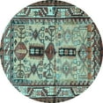 thumbnail image 1 of Ahgly Company Indoor Round Persian Light Blue Traditional Area Rugs, 7' Round, 1 of 4