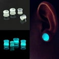 thumbnail image 2 of Ayyufe Unisex Glow in the Dark Double Flared Saddle Ear Gauge Plug Body Piercing, 2 of 6