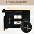 thumbnail image 6 of Gymax Kitchen Island Cart Rolling Serving Trolley w/ Drop Leaf Spice Rack Shelves Black, 6 of 10