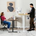 thumbnail image 4 of Patiojoy Bureau Électrique Réglable en Hauteur 44 Pouces x 24 Pouces Bureau Assis-Debout avec Plateau en Panneaux Assemblés Support Métallique Robuste en Forme de T Brun Rustique, 4 of 9