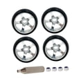 thumbnail image 1 of arctrm 4Pcs Wheel Rims Replace Modification Sturdy 25mm Premium Aluminum Alloy Rims for Silver, 1 of 8
