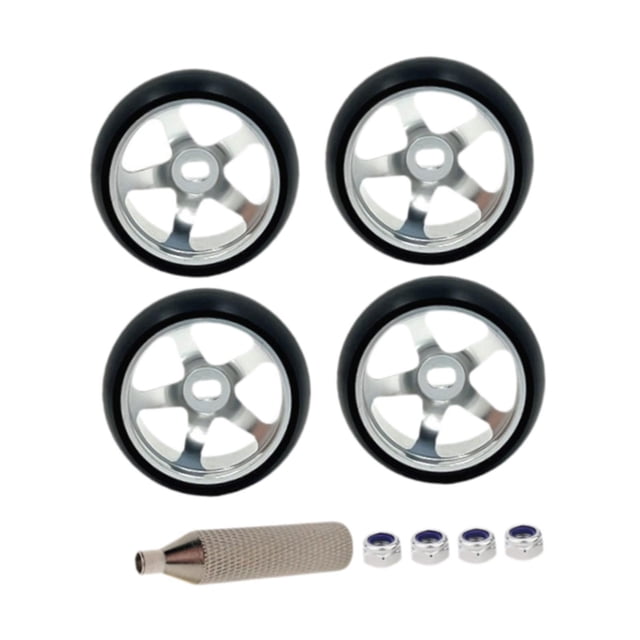 arctrm 4Pcs Wheel Rims Replace Modification Sturdy 25mm Premium Aluminum Alloy Rims for Silver