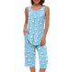 thumbnail image 5 of Conjunto de Ropa de Salón para Mujer Cuello Redondo Blusa sin Mangas Sólida Y Pantalones Cortos de Cintura Elástica Pantalones, Pantalones Cortos de Verano para Mujeres, 5 of 6