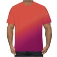 thumbnail image 2 of Zylanna Men's Short Sleeve T-Shirts, Gradient Color Lightweight Summer Crew Neck Daily leisure Tops for Men Orange Size 3XL, 2 of 5