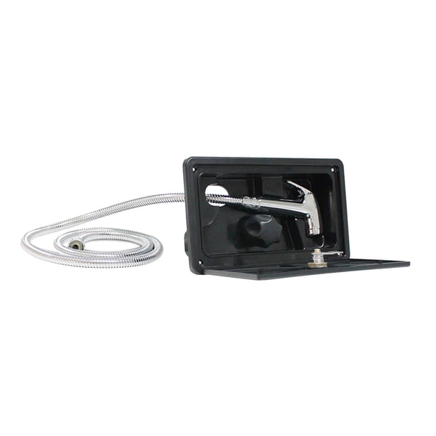 Ducha exterior para autocaravana, barca de mano de acero inoxidable, cocina para autocaravana, furgoneta camper Negro