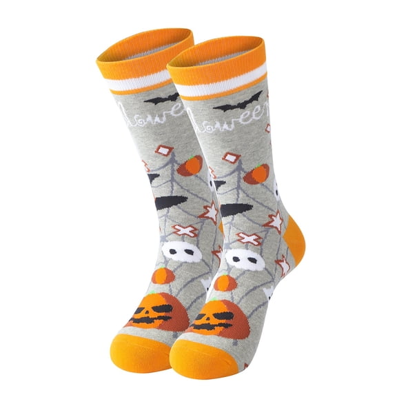 No Show Socks WomensMulticolorPumpkin‑print Mid‑calf Cotton SocksRunning Socks1‑Pair