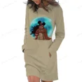 thumbnail image 3 of Vestido de manga larga con estampado de princesas de Disney para mujer, vestido con capucha y bolsillo de canguro, sudaderas con dibujos animados bonitos de otoño para mujer, 3 of 5