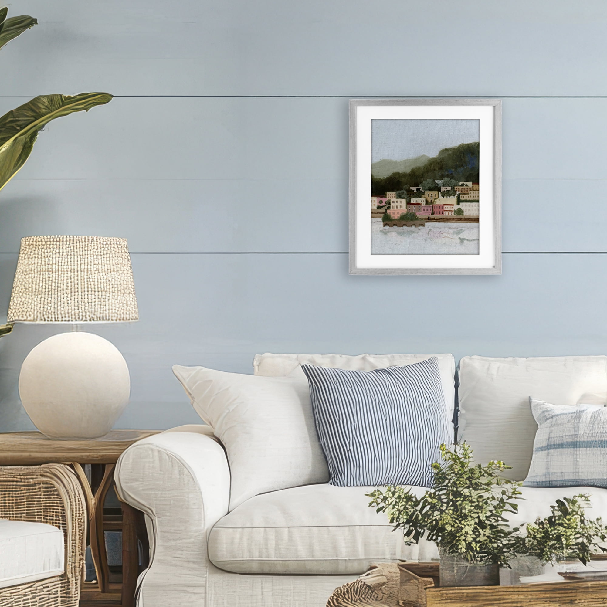 Stupell Industries Mountains By The Sea Gray Framed Print Under Glass, design by Grace Popp