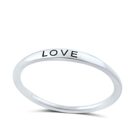 Sterling Silver Thin Stackable Love Ring for Women and Teens - Size 4