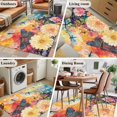 thumbnail image 5 of 3'x5' Area Rugs, Colorful Spring Floral Indoor Outdoor Area Rug for Living Room Bedroom, Summer Botanical Dragonfly Watercolor Washable Bathroom Rugs Kitchen Floor Carpet Mats Home Decor Aesthetic, 5 of 8