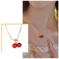 thumbnail image 2 of Baorden Red Cherry Necklace Women's Exquisite Pendant Valentine's Day Gift, 2 of 6