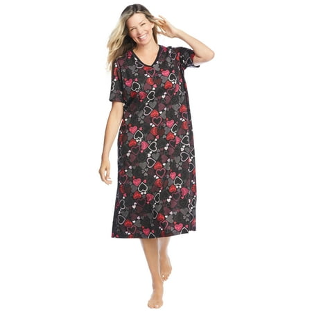 

Dreams & Co. Women s Plus Size Long Print Sleepshirt Nightgown