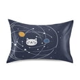 thumbnail image 7 of Yayeee Pillowcase Standard Size Set of 2 Satin Wrinkle Resistant Pillow Case, White Cat Planet, 7 of 7