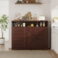 thumbnail image 4 of 2-Doors 3-Drawers Sideboard Buffet Cabinet with Storage and Charging Station for Kitchen, Livingroom, Dining Room, Dark Brown, 4 of 9