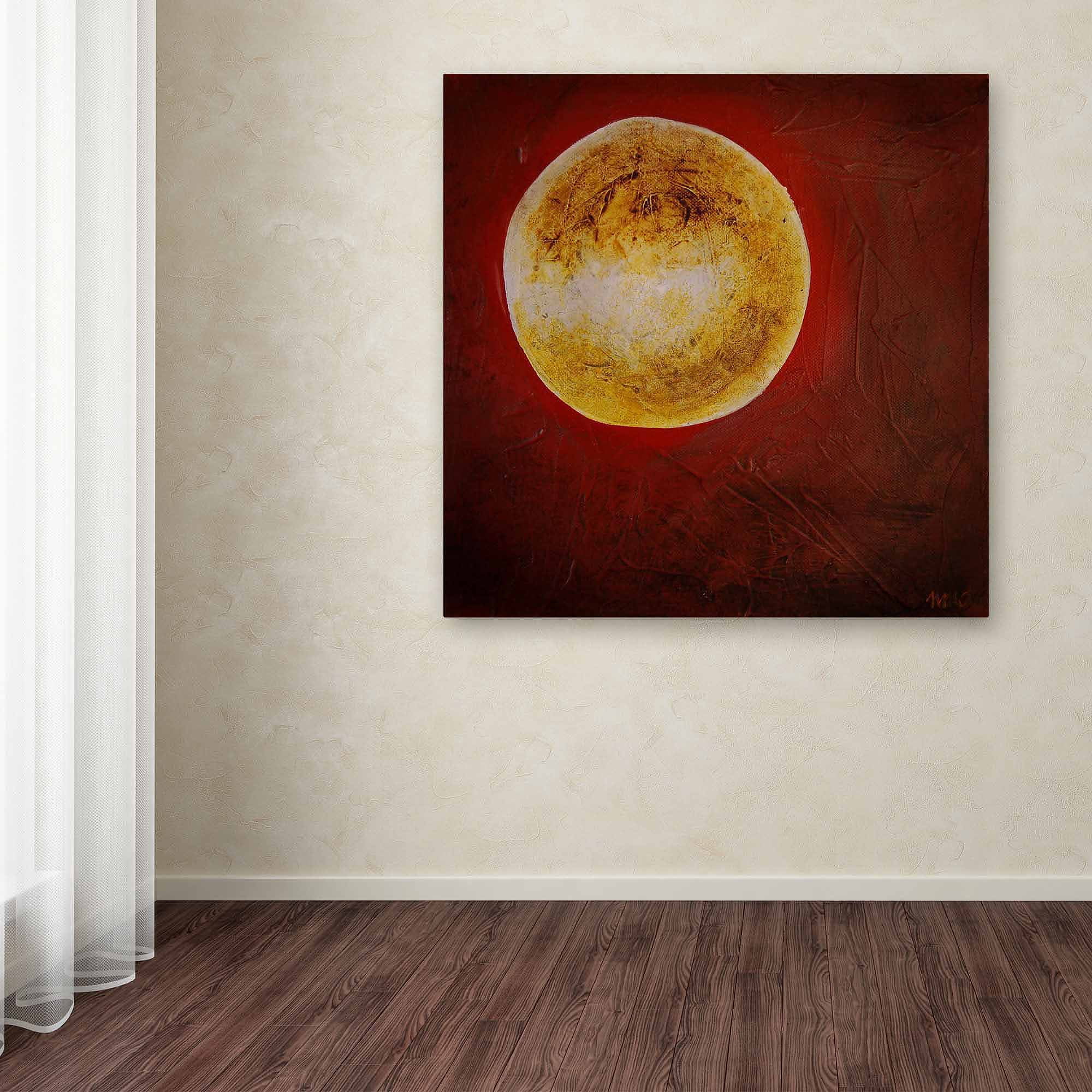 Trademark Fine Art "Moon on Red" Canvas Art by Nicole Dietz