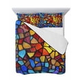 thumbnail image 7 of Blue Red Yellow Full Size Down Alternative Comforter, Lightweight Comforter Quilt Bedding Set with Pillow Shams Modern Colored Rainbow Stained Glass All Seasons Bed Comforter Duvet Insert 78"x90", 7 of 7