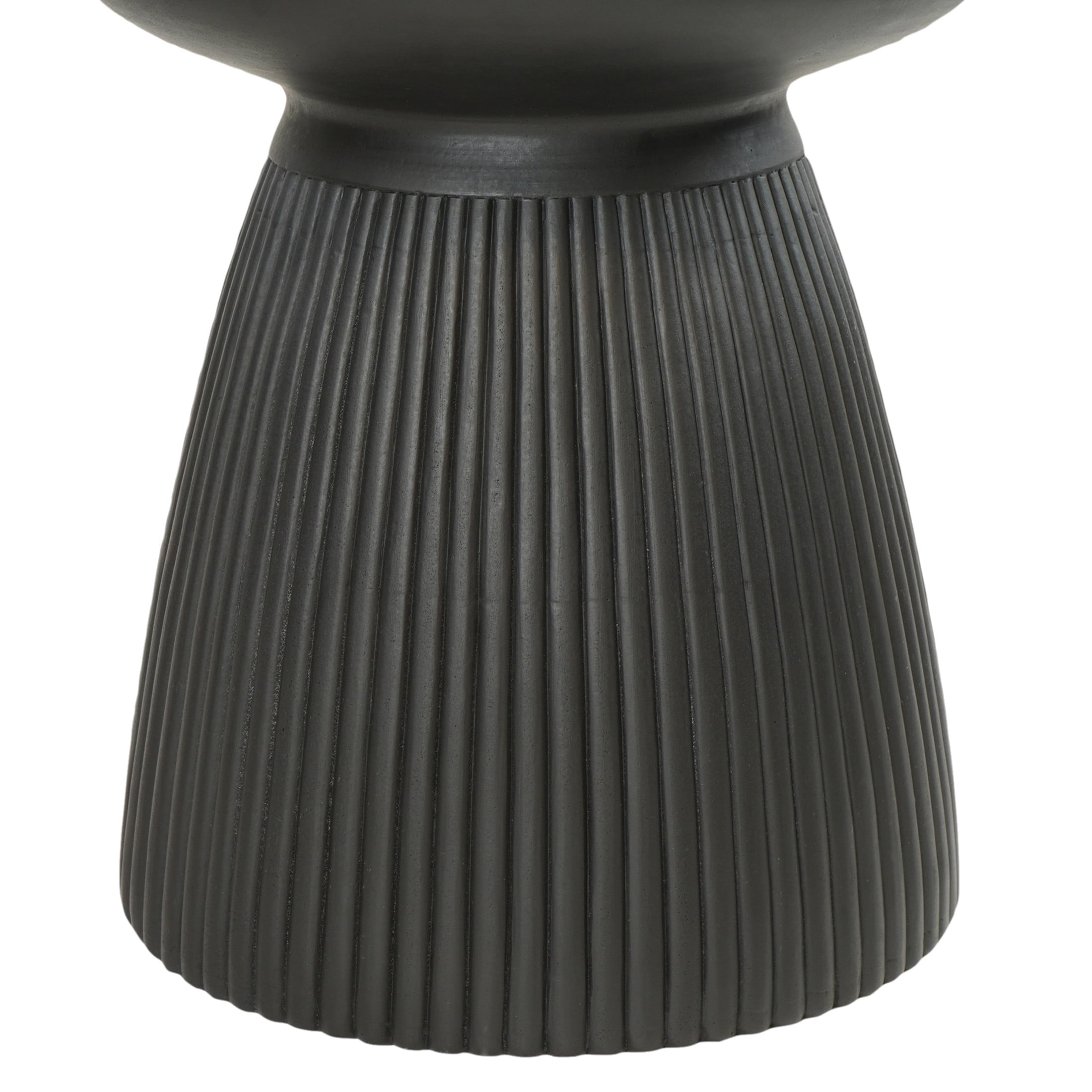 Matte Black MgO Concrete Outdoor Round Side Table