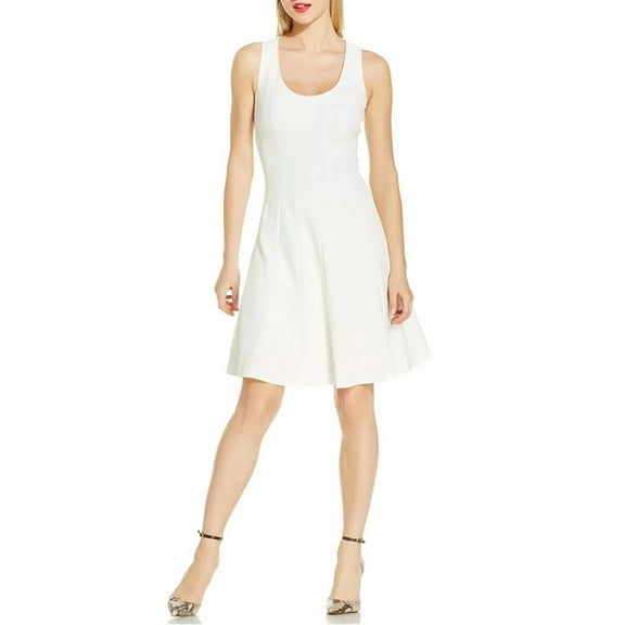 Nine West White Sleeveless A-Line Flare Dress, Women's 10